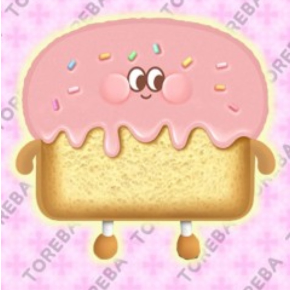 Rare Strawberry Cream Donut/Toast Plush NIB ✨